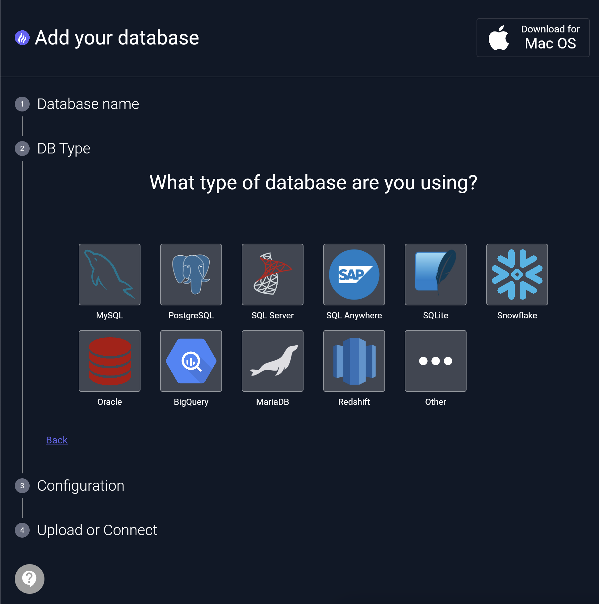 Supported databases